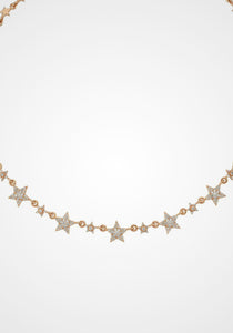 Sirius Star, 14K Rose Gold + Diamond Choker