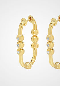 Markeli Minor, 18K Yellow Gold + Diamond Hoop Earrings