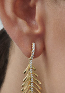 Plume, 18K Yellow Gold + Diamond Earrings