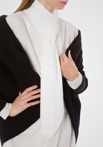 Cotton Poplin Shirt with Knot Tie