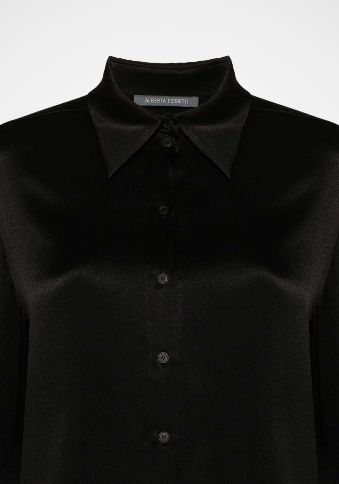 Shiny Satin Button Down Blouse
