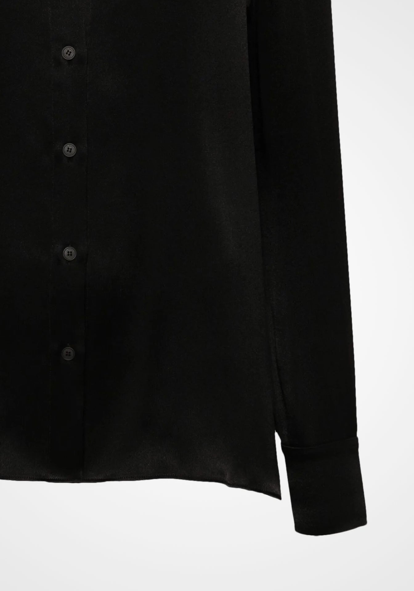 Shiny Satin Button Down Blouse