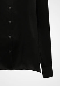 Shiny Satin Button Down Blouse