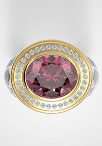 The Dreamer, 18K Yellow Gold, Pink Tourmaline + Diamond Ring