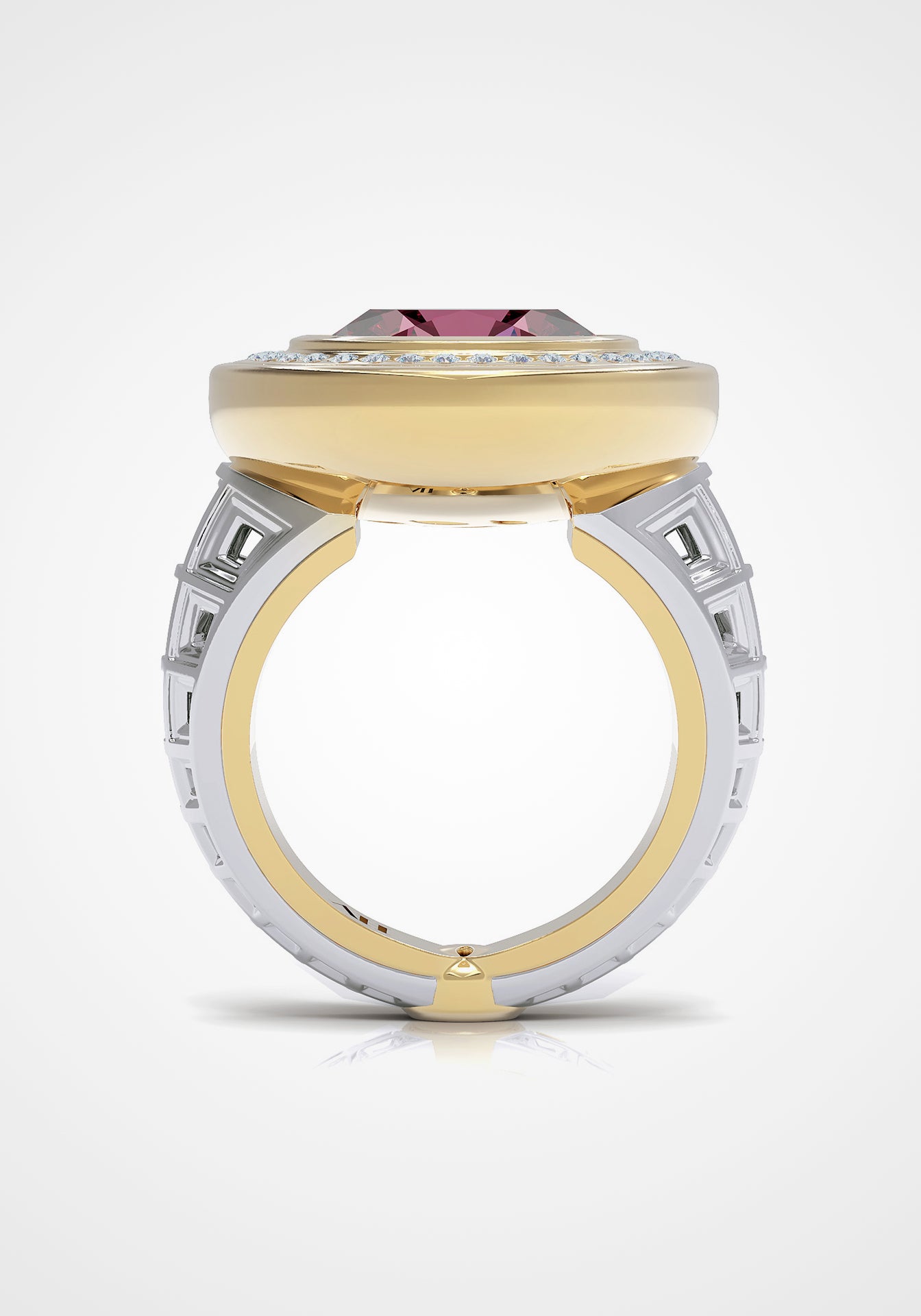 The Dreamer, 18K Yellow Gold, Pink Tourmaline + Diamond Ring