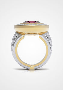 The Dreamer, 18K Yellow Gold, Pink Tourmaline + Diamond Ring