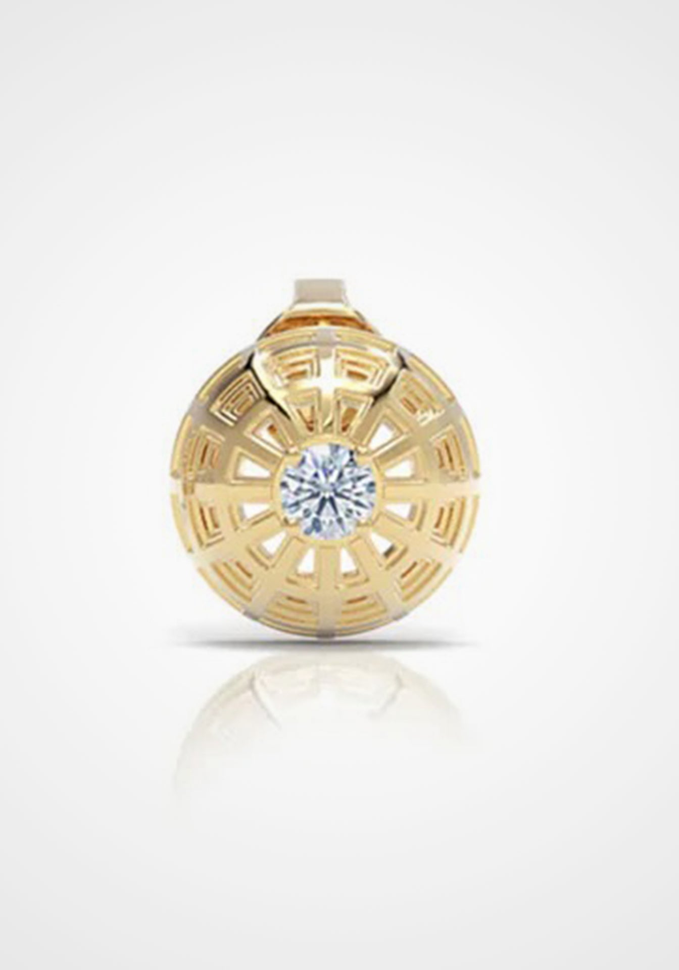 The Duomos, 18K Yellow Gold + Diamond Earrings