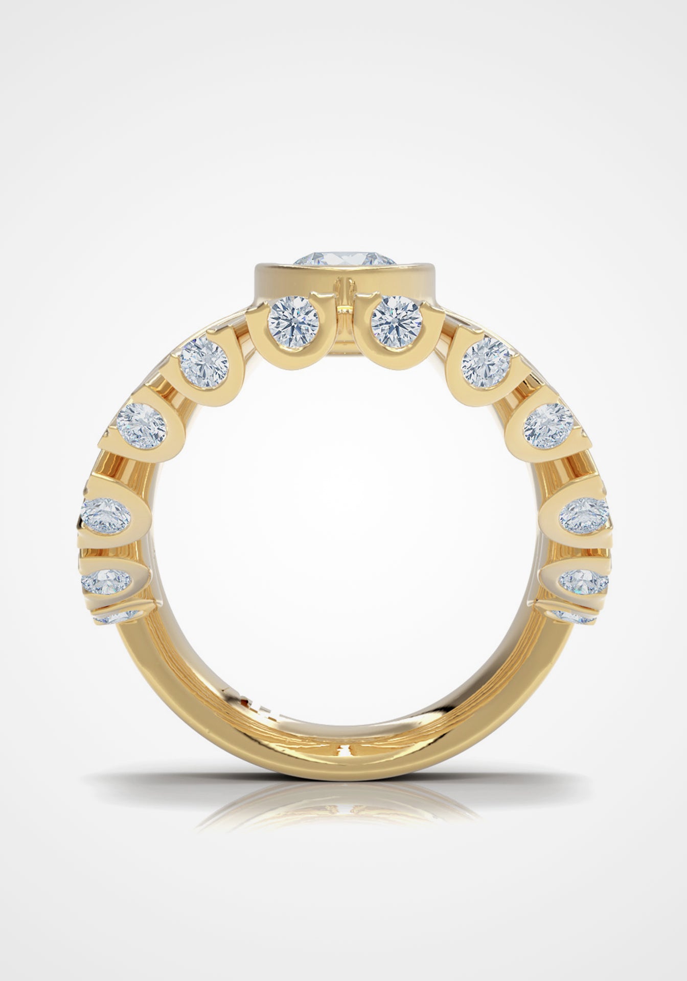 The Fabella, 18K Yellow Gold + Diamond Pinky Ring