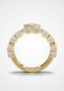The Fabella, 18K Yellow Gold + Diamond Pinky Ring