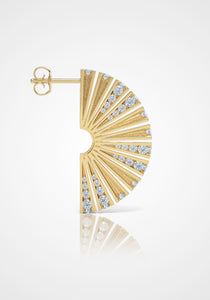 The Fabellas, 18K Yellow Gold + Diamond Earrings