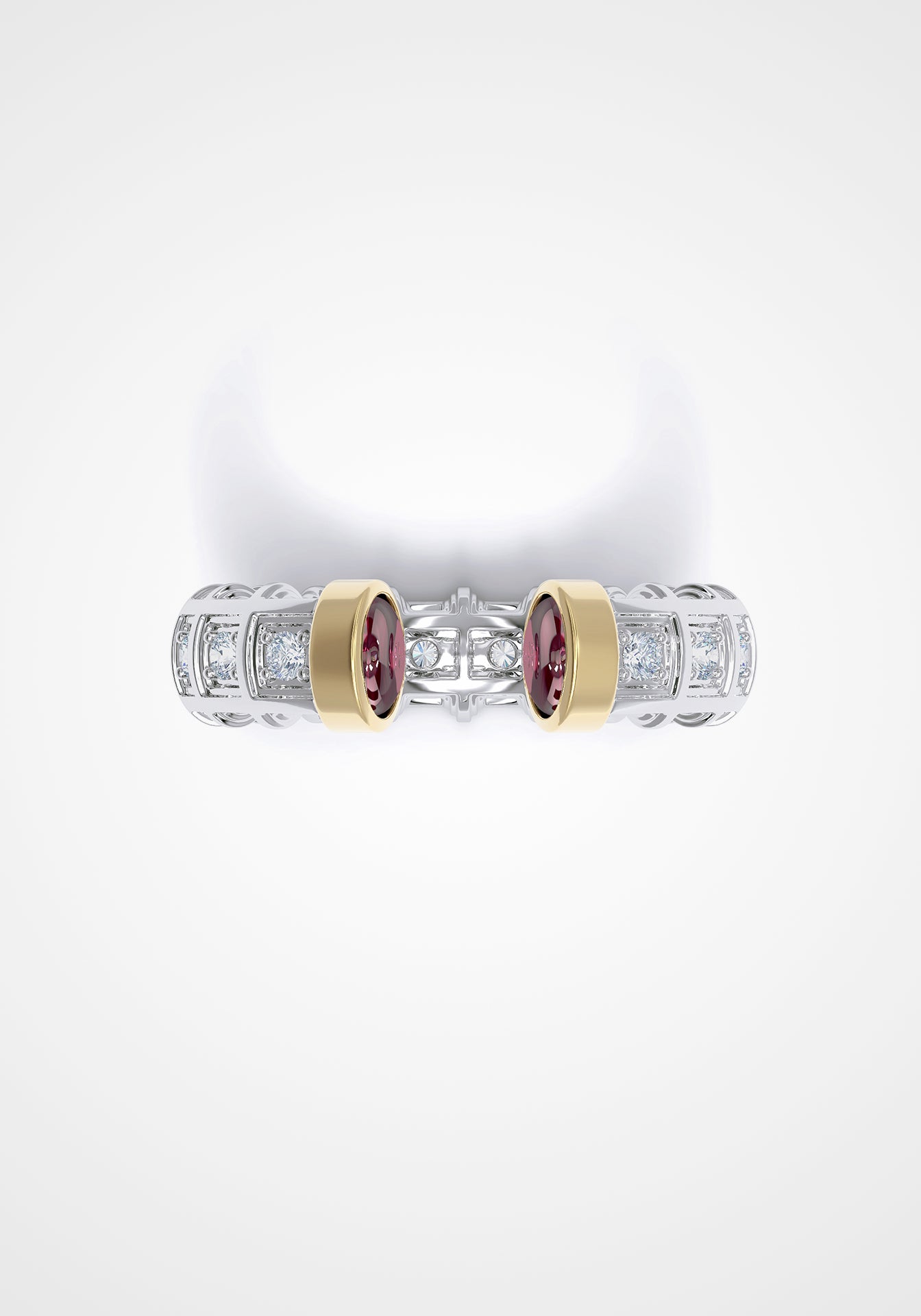 The Open Odeon, 18K Gold, Pink Tourmaline + Diamond ring