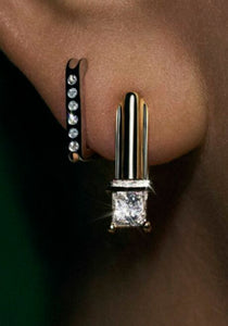 The Princess Piccolos, 18K Yellow Gold + Diamond Earrings