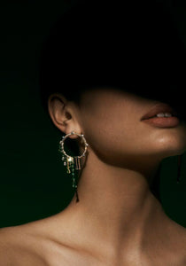 The Venus, 18K Gold, Tourmaline, Tsavorite + Diamond Earrings