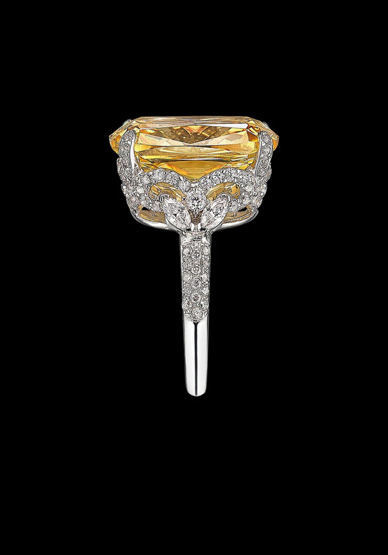 Broderie Canary, 18K White Gold + Diamond Ring