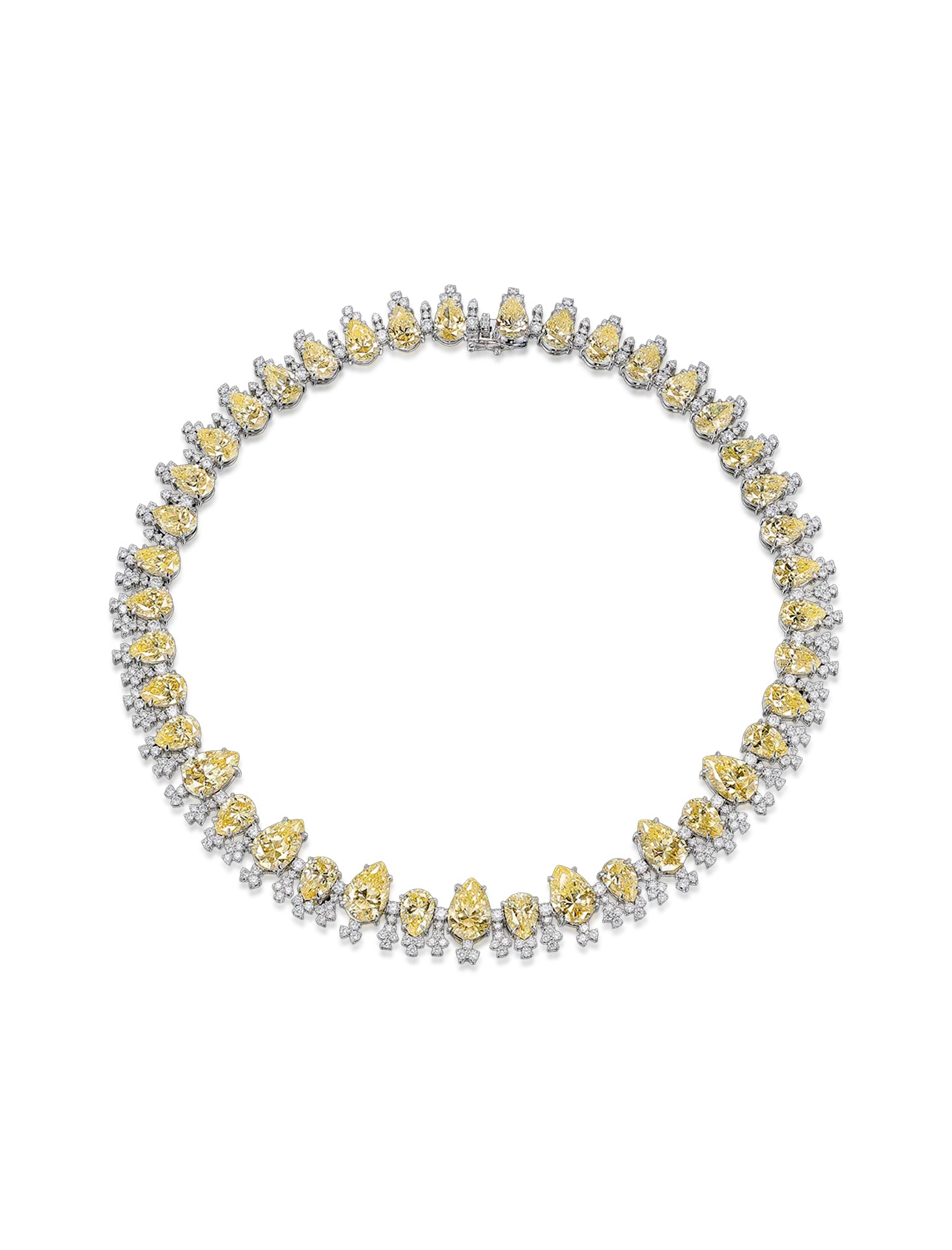 Love + Tears, 18K White Gold, Canary + Diamond Necklace