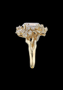 Golden Posy, 18K Yellow Gold + Diamond Ring