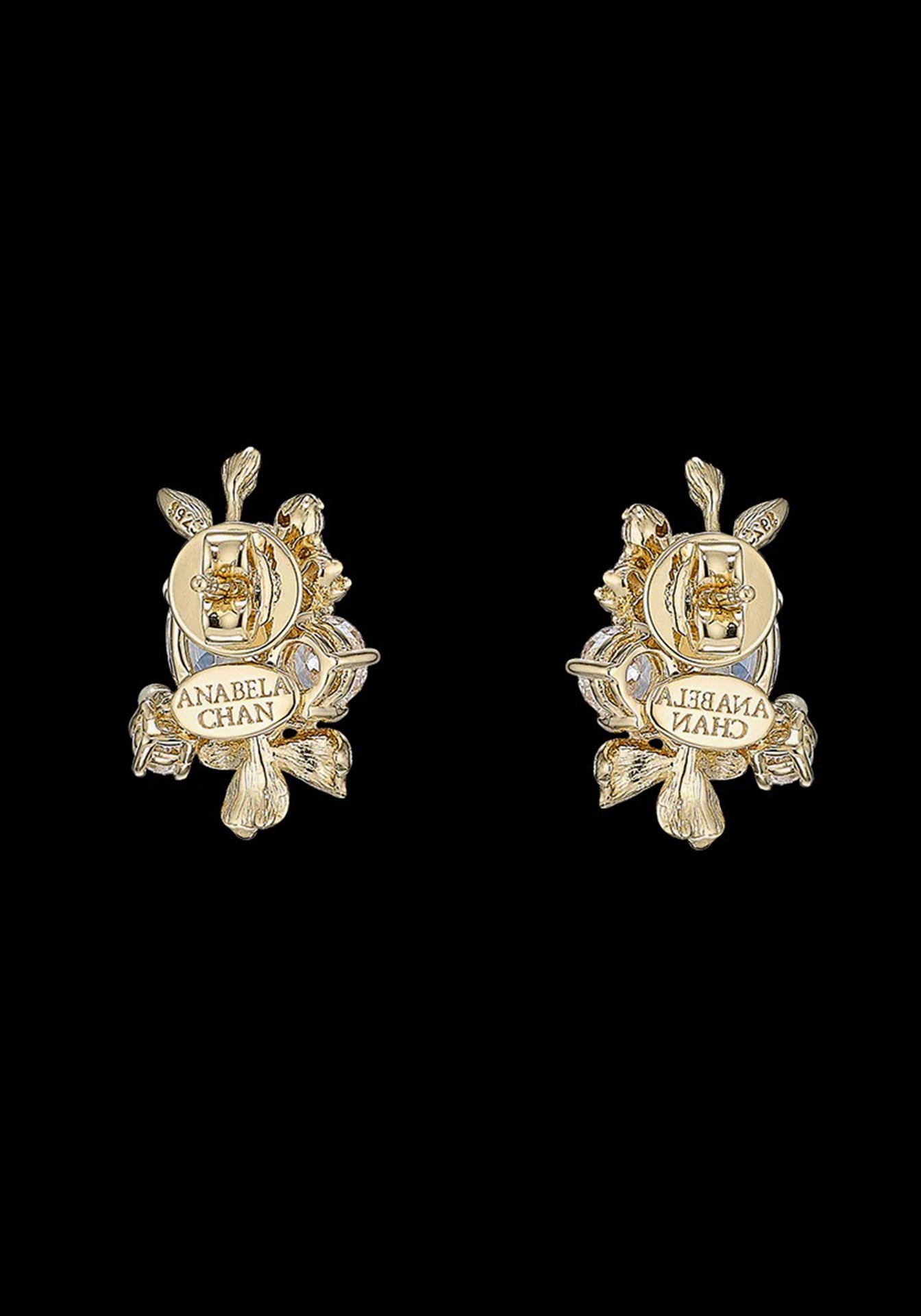 Golden Posy, 18K Yellow Gold + Diamond Studs