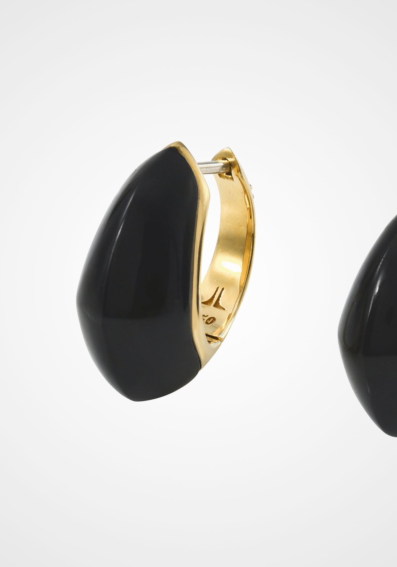 Cobra Bolla, 18K Yellow Gold + Black Jade Earrings