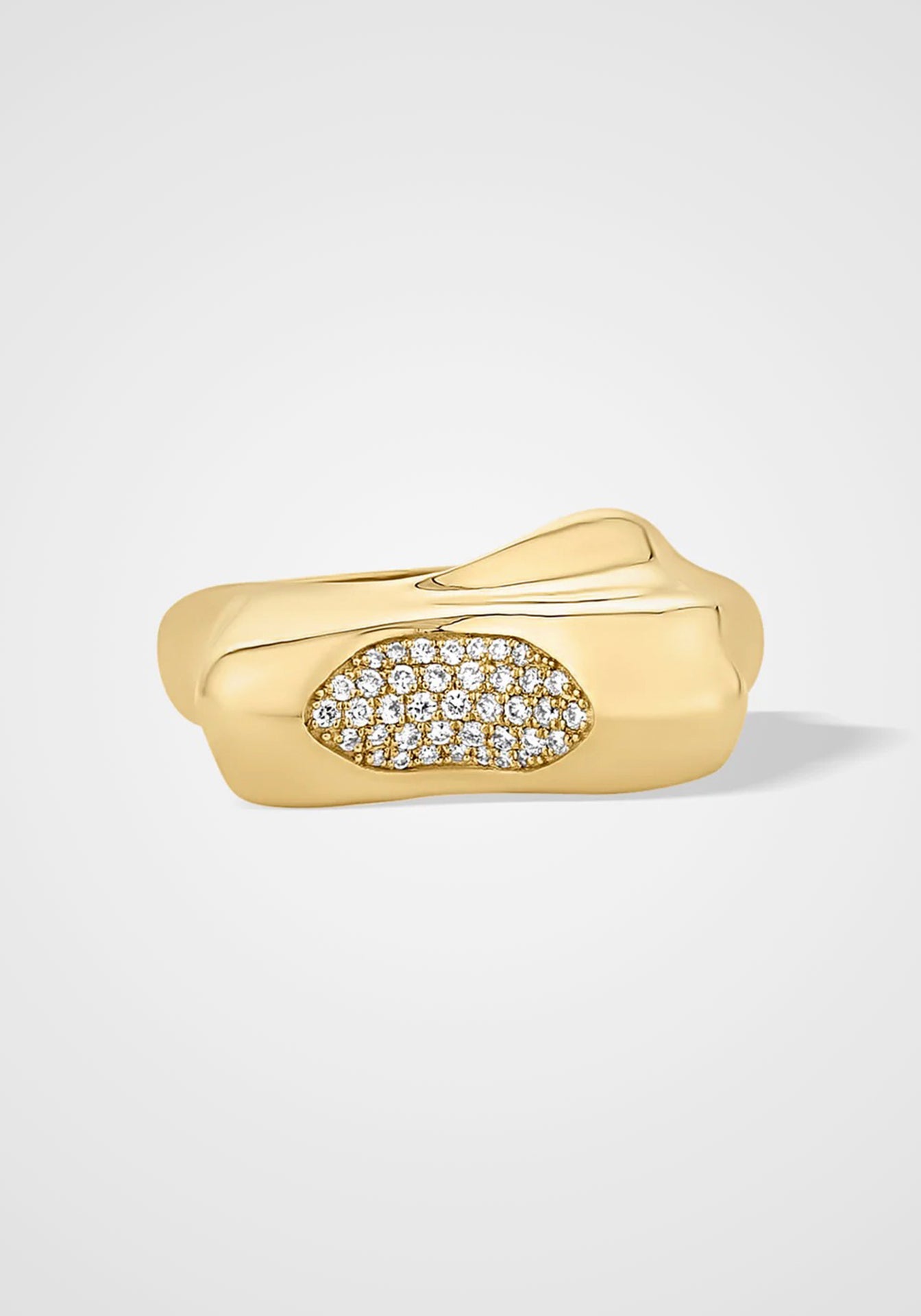 Lyn, 14K Yellow Gold + Diamond Ring