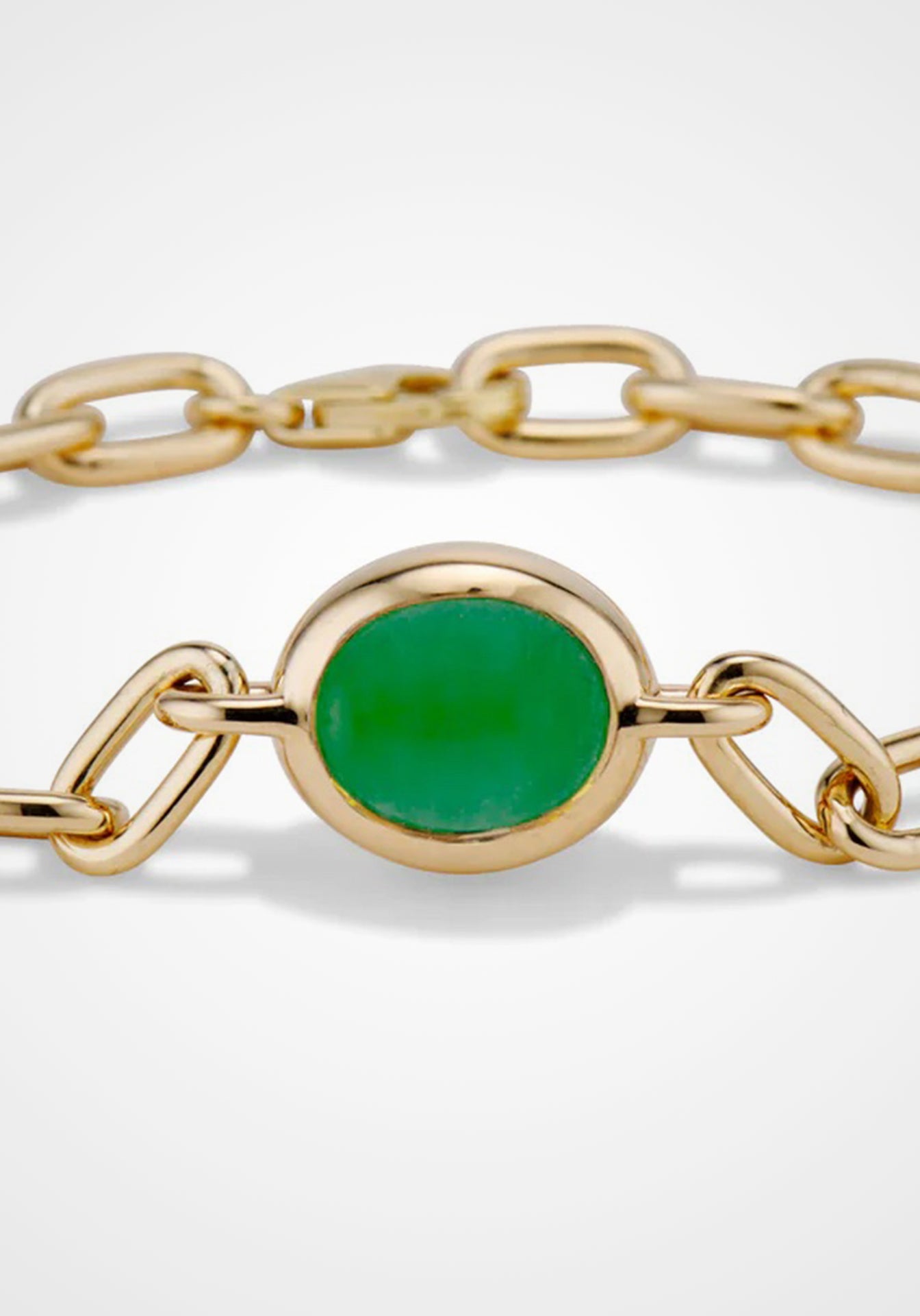 Jade Bubble, 14K Yellow Gold Bracelet