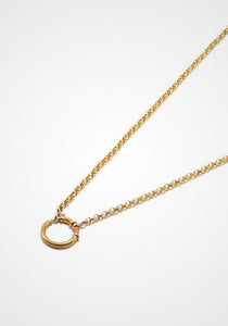 Small Belcher with Bolt Clasp, 14k Yellow Gold Chain