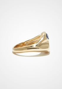 Toi et Moi Marquise Bubble, 14K Yellow Gold, Sapphire + Diamond Ring