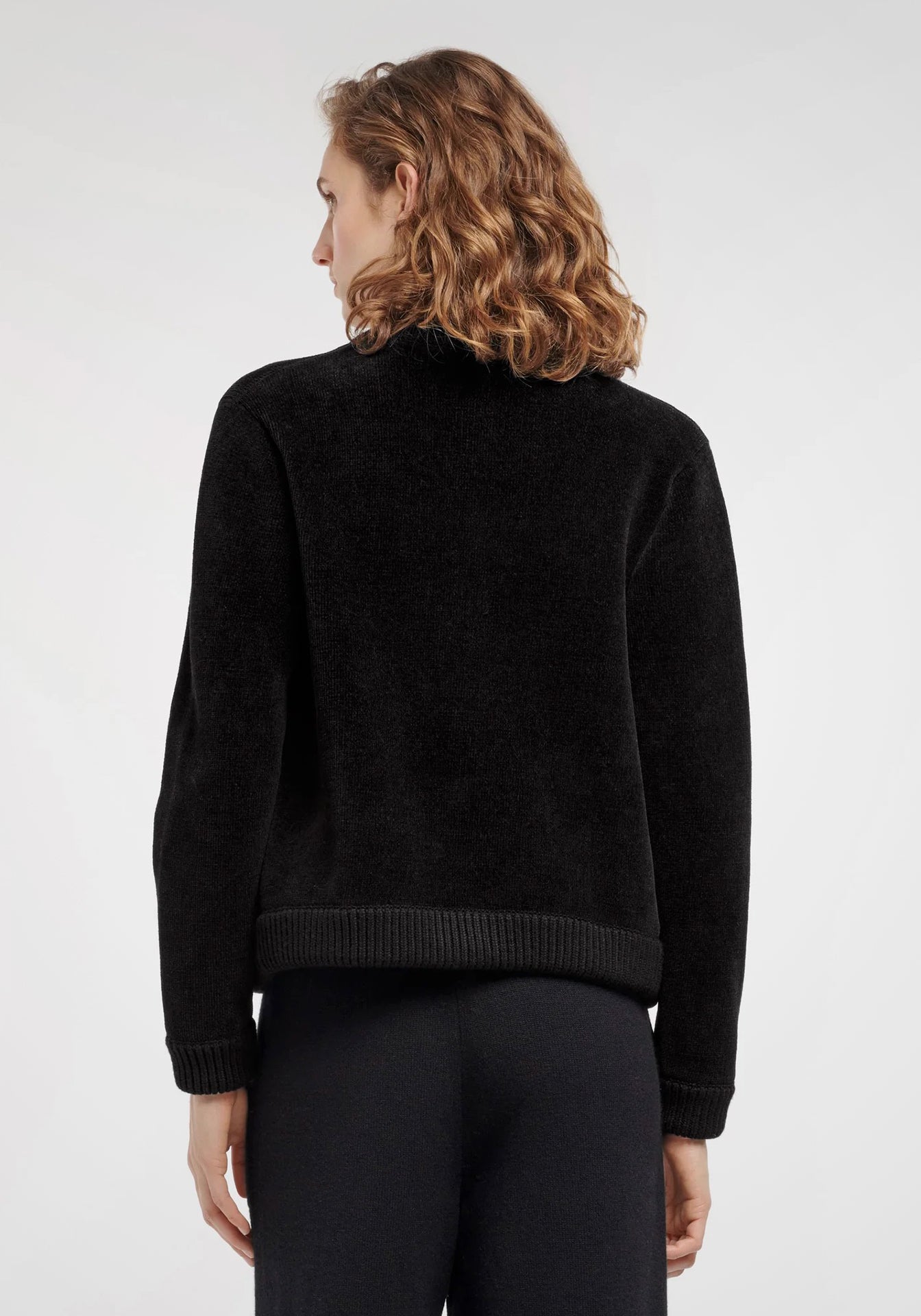 Cashmere + Cotton Velvet-Effect Cardigan