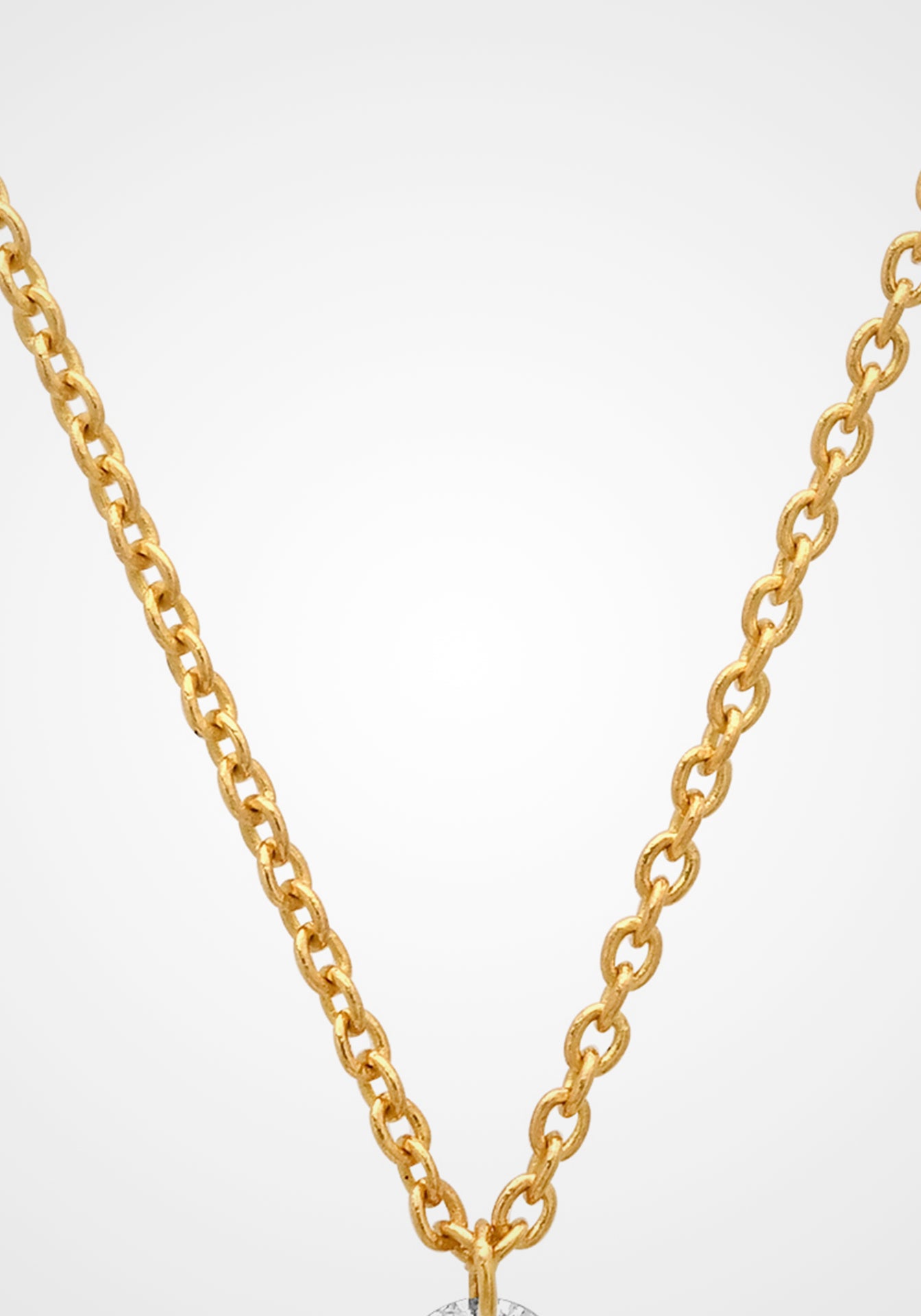Floating Drilled Diamond, 18K Yellow Gold Drop Necklace