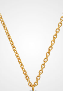 Floating Drilled Diamond, 18K Yellow Gold Drop Necklace