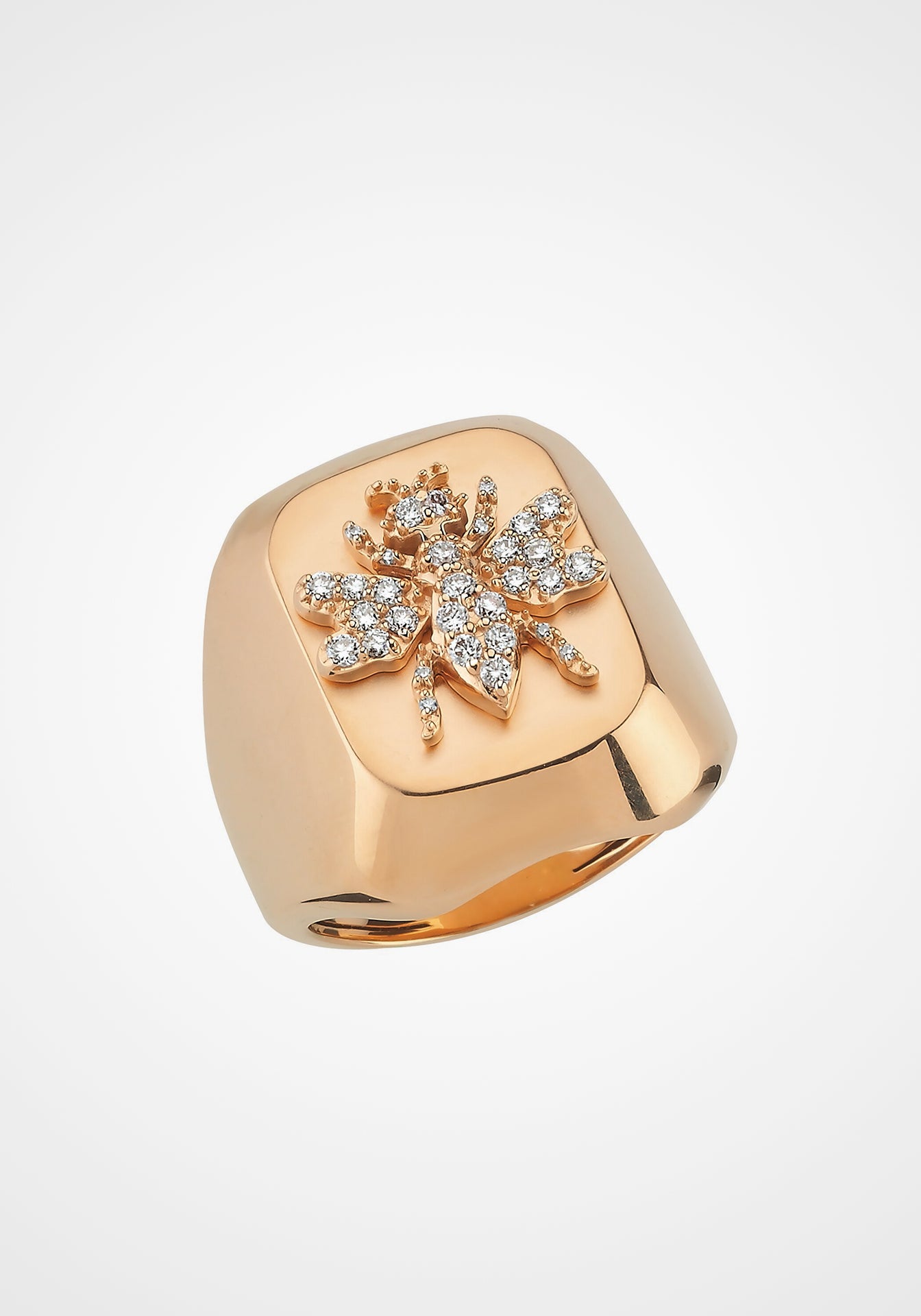 Queen Bee, 14K Rose Gold + Diamond Ring