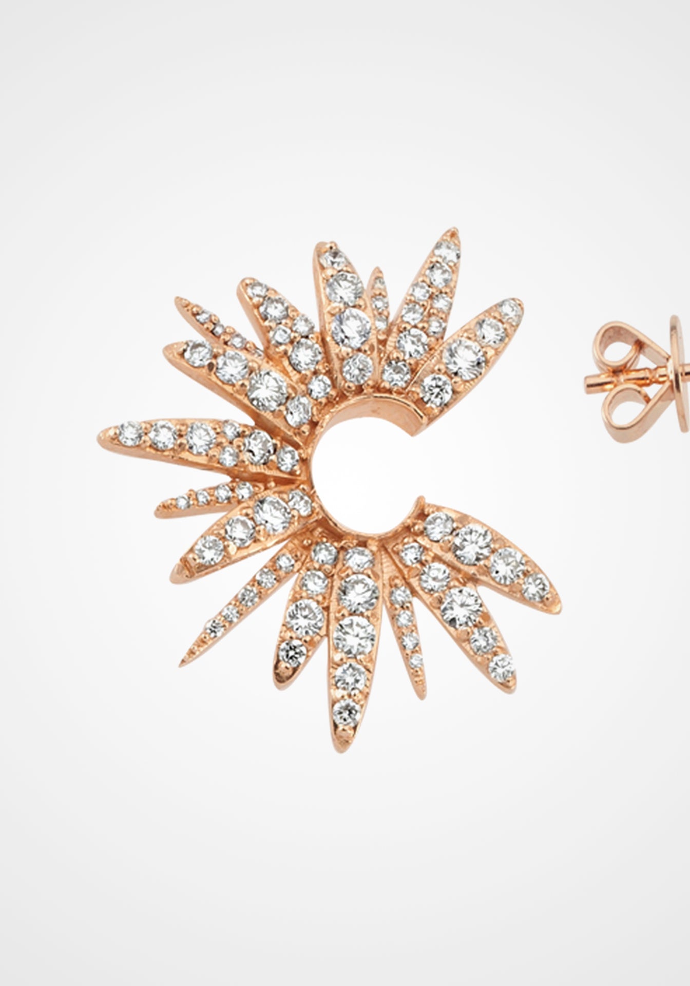Hera Circle, 14K Rose Gold + Diamond Earrings