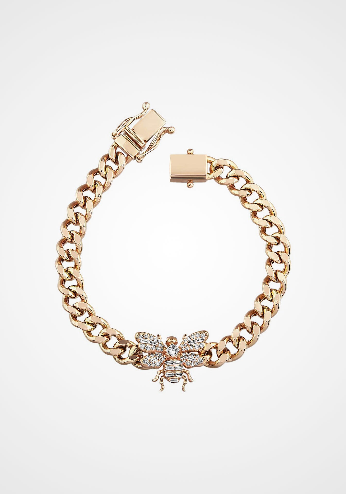 Honey Queen Bee, 14K Rose Gold + Diamond Bracelet