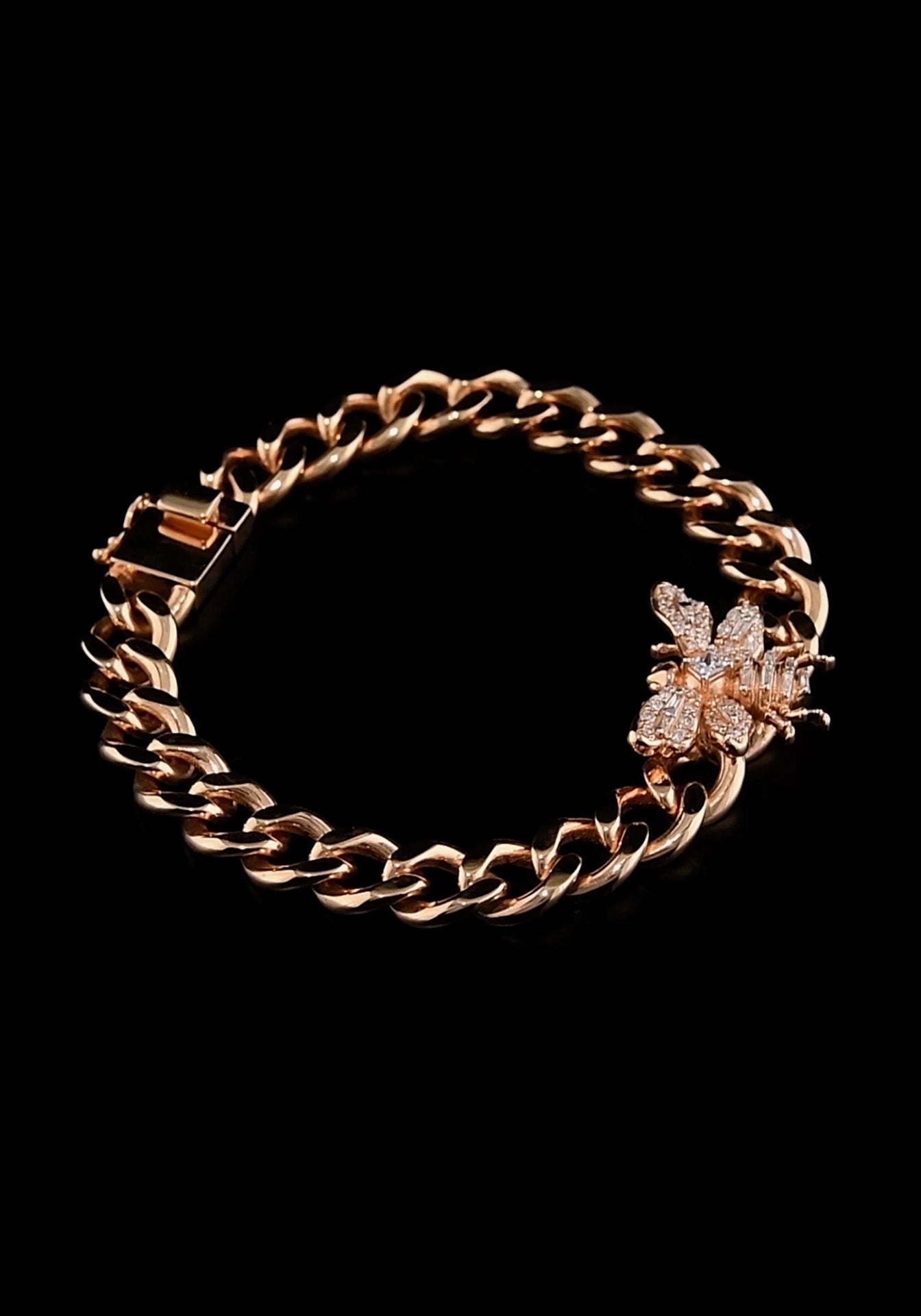 Honey Queen Bee, 14K Rose Gold + Diamond Bracelet