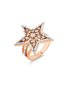 Sirius Star, 18K Rose Gold + Diamond Ring