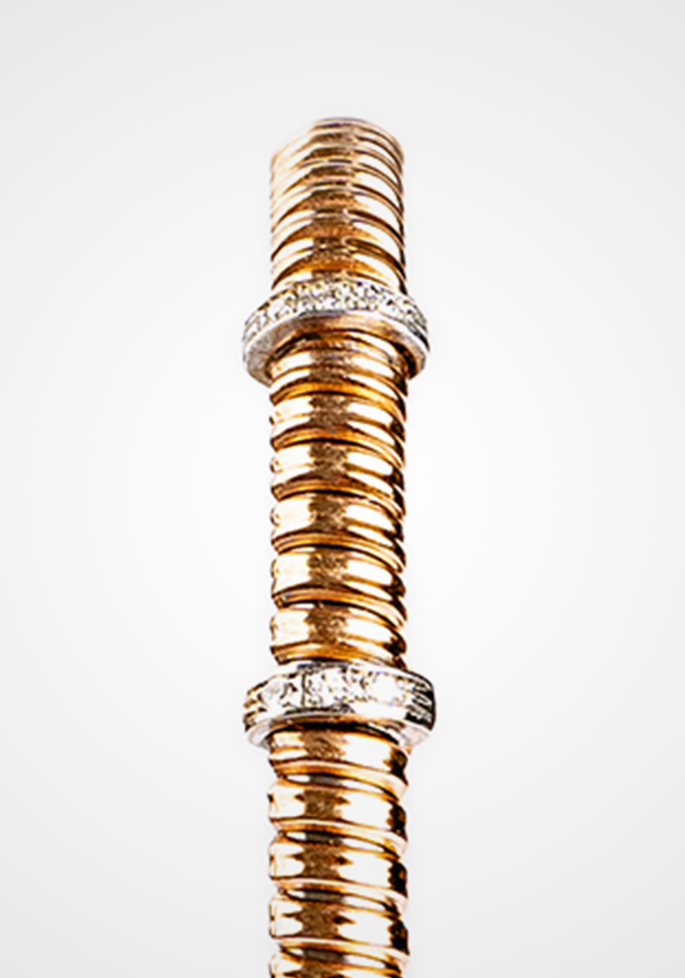 Tubogas, 18K Rose Gold + Five Diamond Bracelet