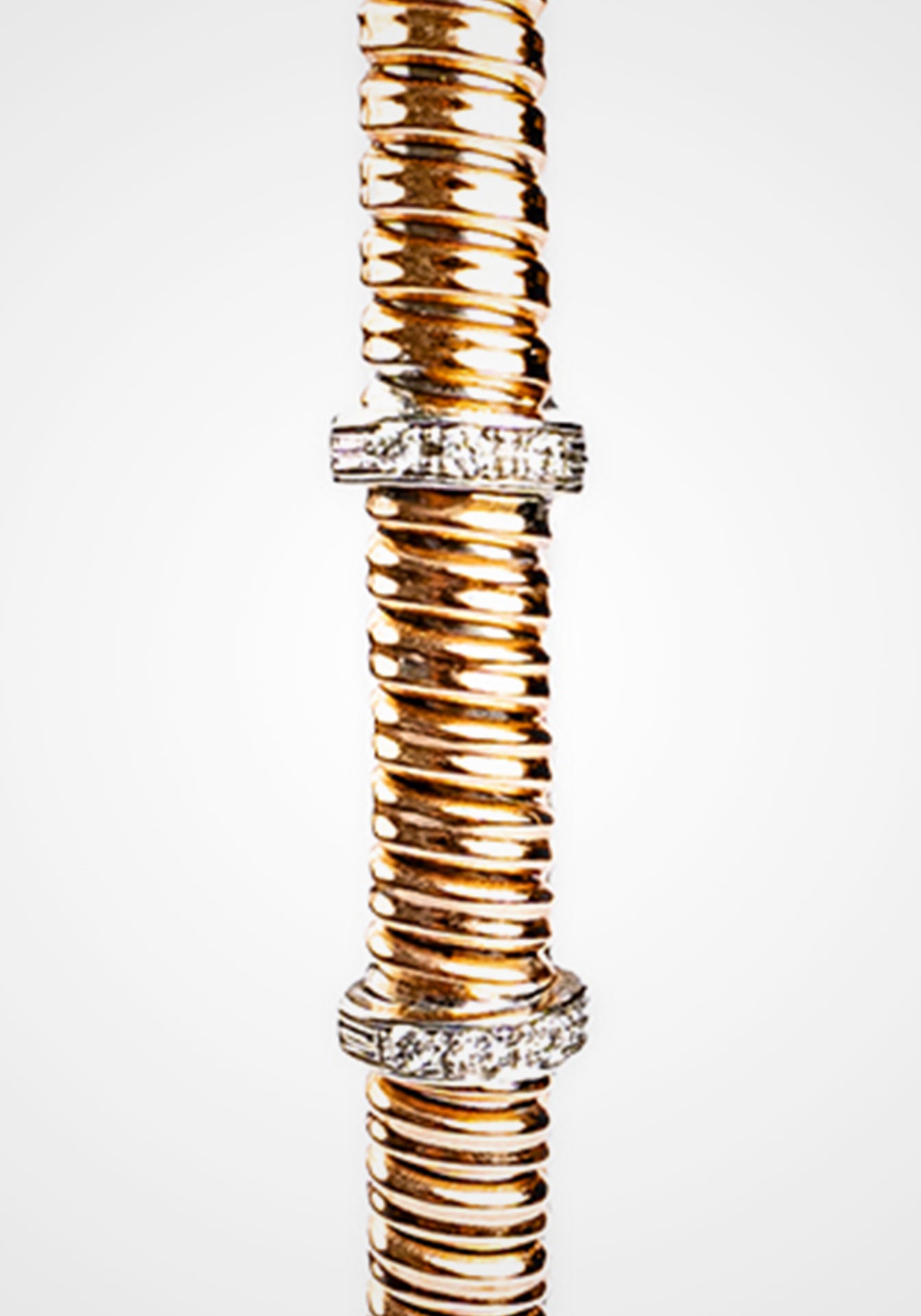 Tubogas, 18K Rose Gold + Five Diamond Bracelet