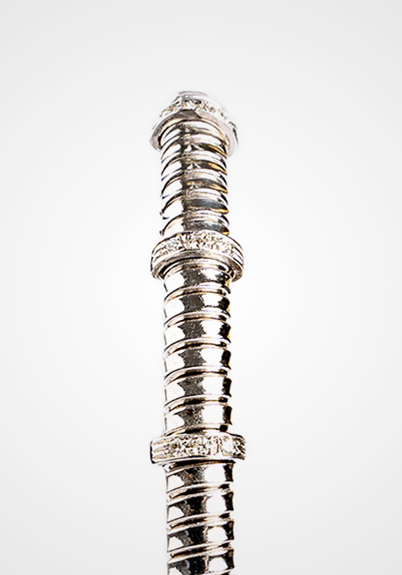 Tubogas, 18K White Gold + Five Diamond Bracelet