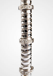 Tubogas, 18K White Gold + Five Diamond Bracelet