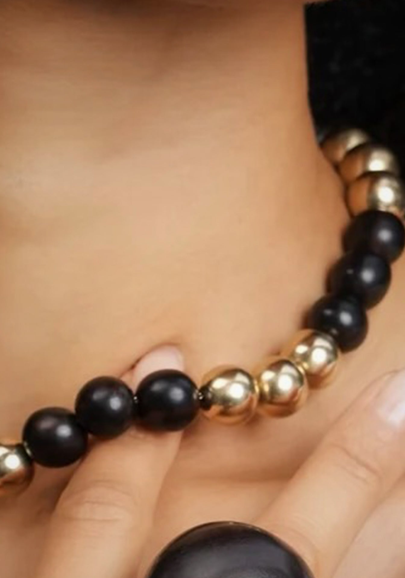 Rosewood + 18K Yellow Gold Cupola Necklace