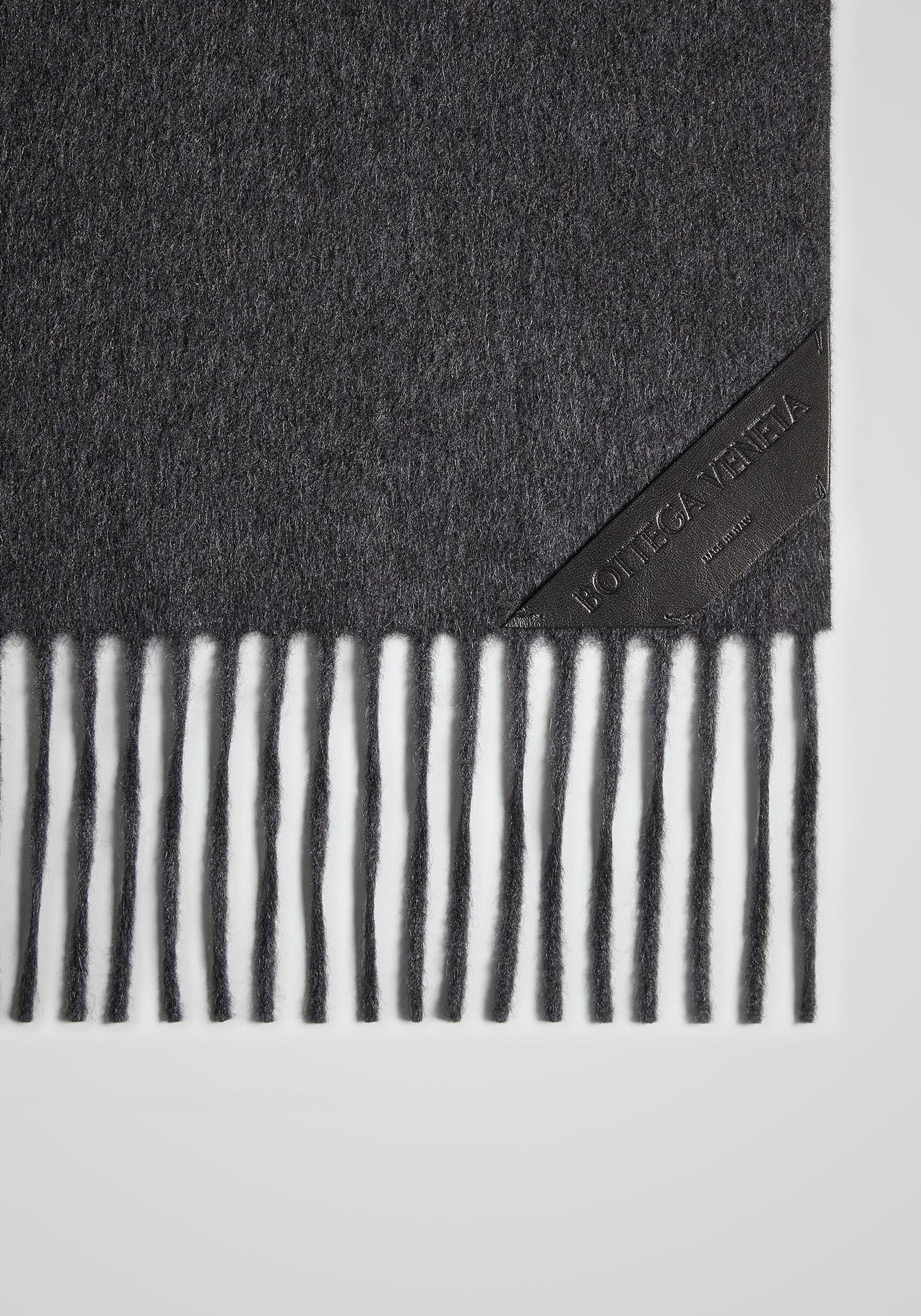 Cashmere Scarf With Leather Detail