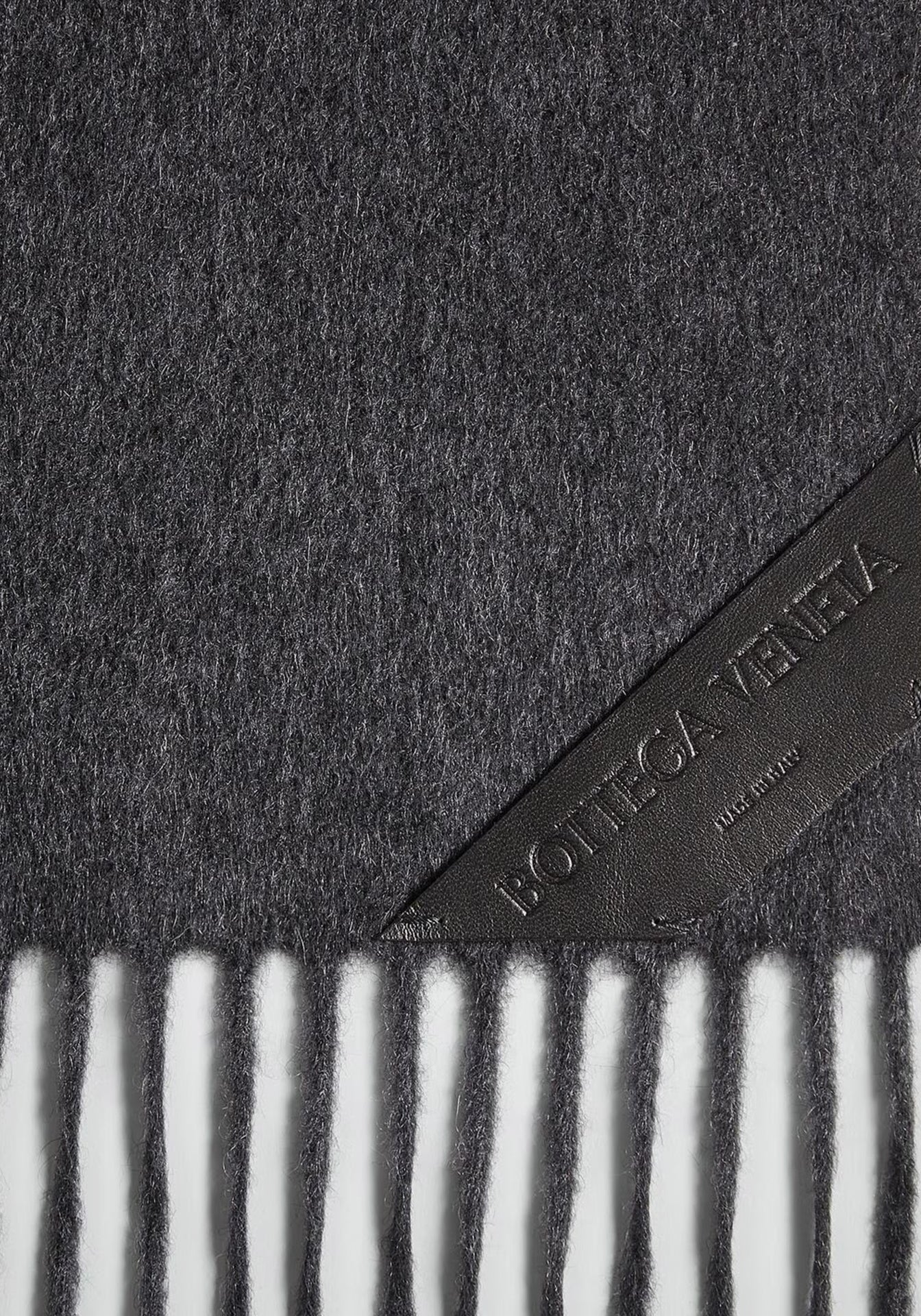 Cashmere Scarf With Leather Detail