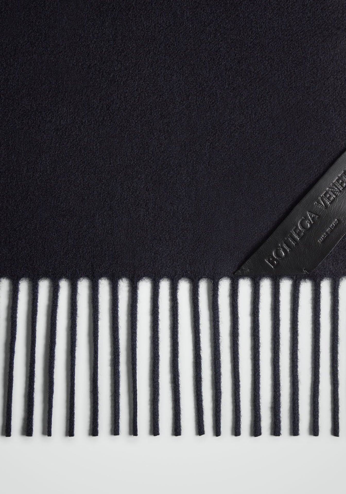 Cashmere Scarf With Leather Patch