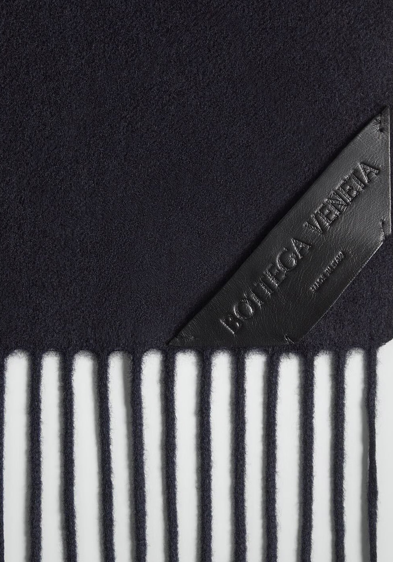 Cashmere Scarf With Leather Patch