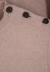 Compact Wool Sweater With Intrecciato Buttons