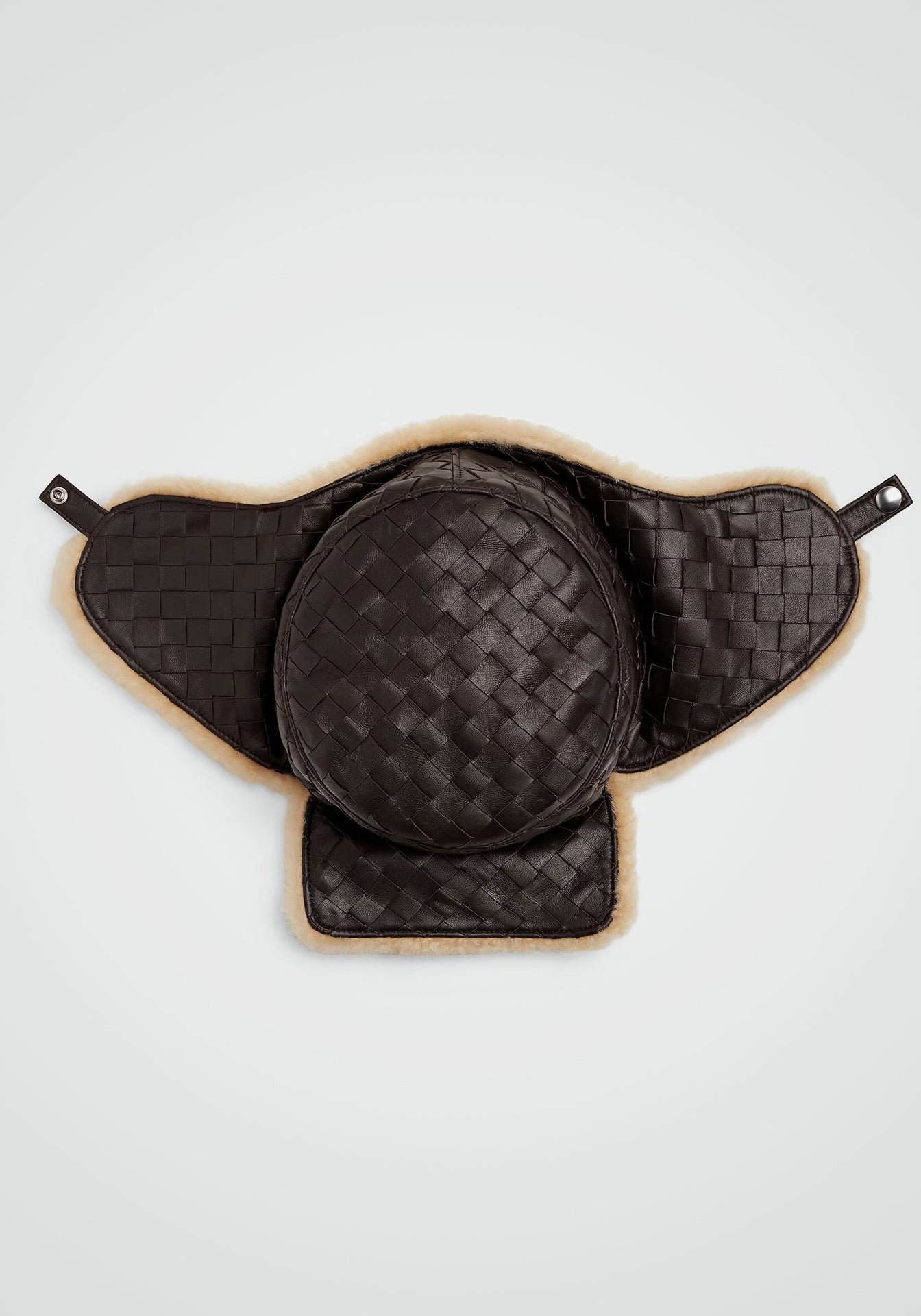 Intrecciato Leather Aviator Hat