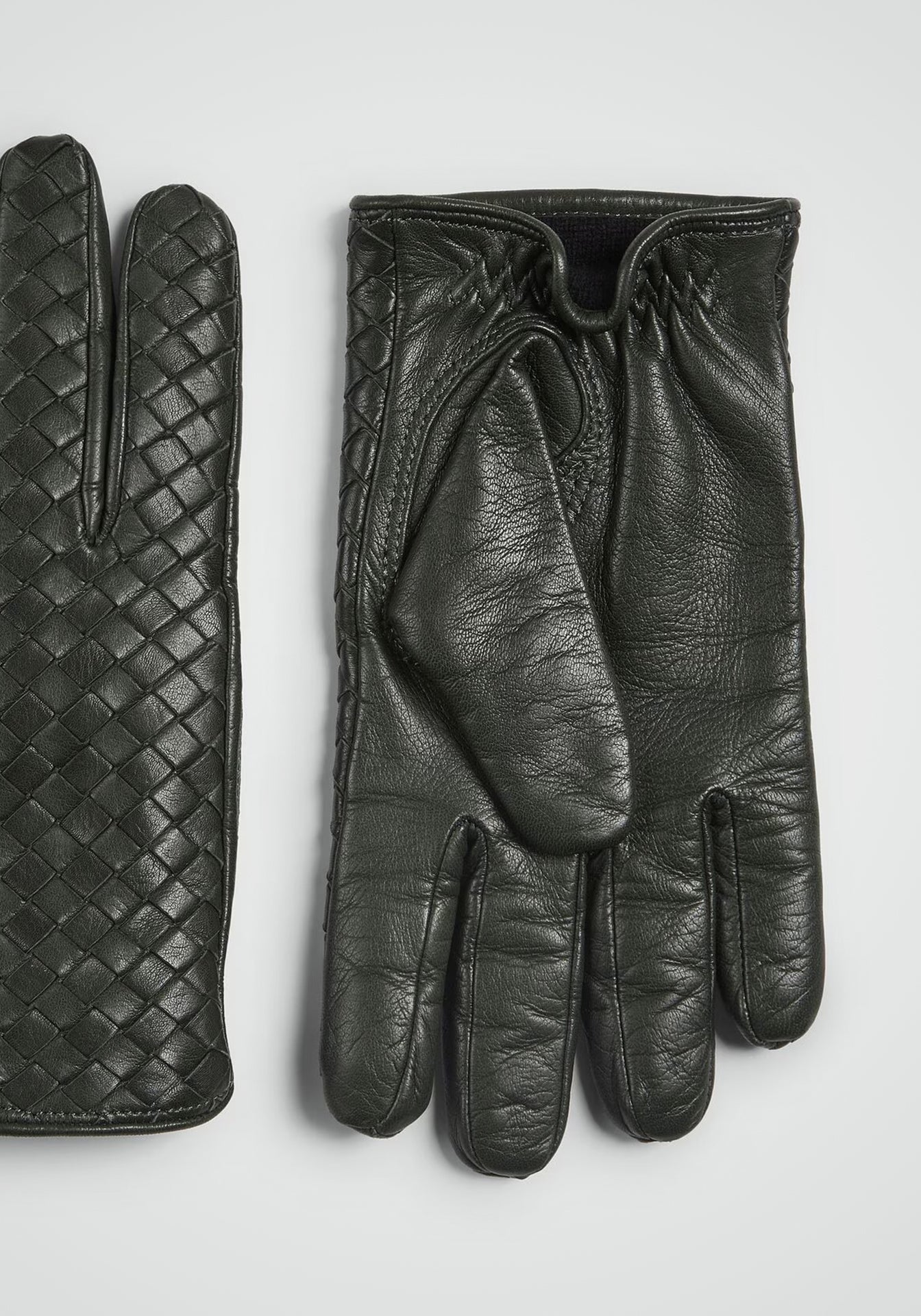 Intrecciato Leather Gloves