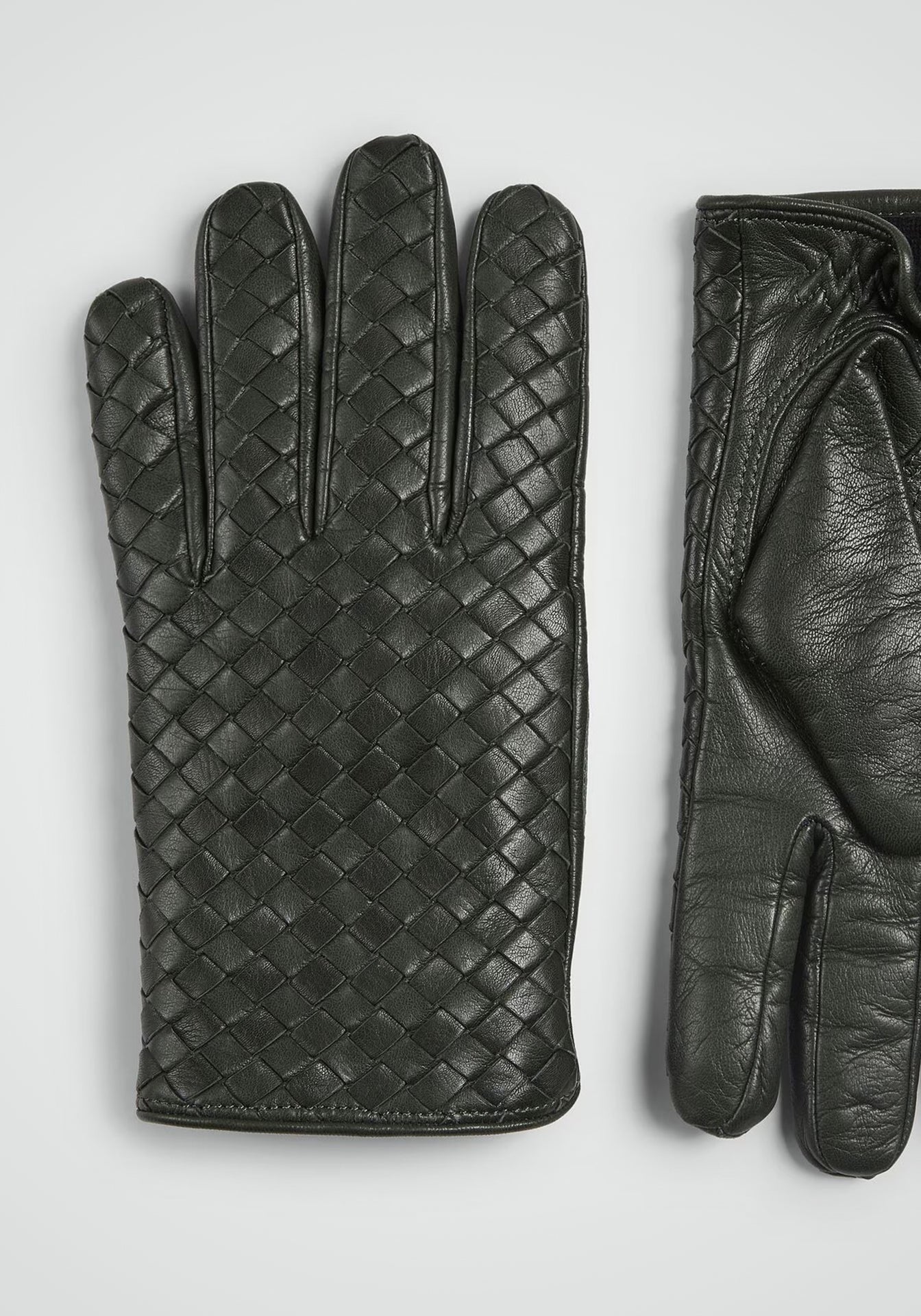 Intrecciato Leather Gloves