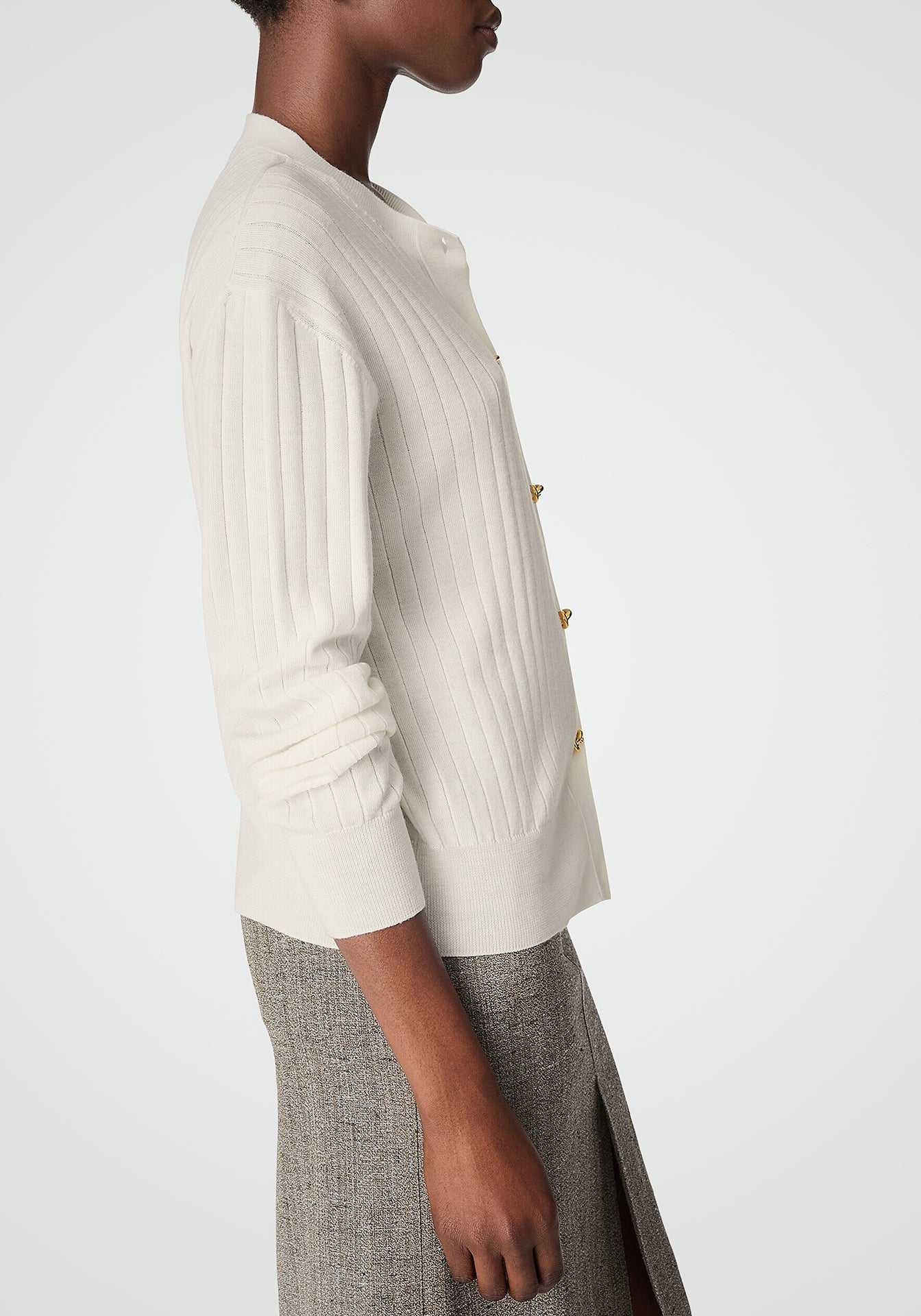 Wool Rib Cardigan