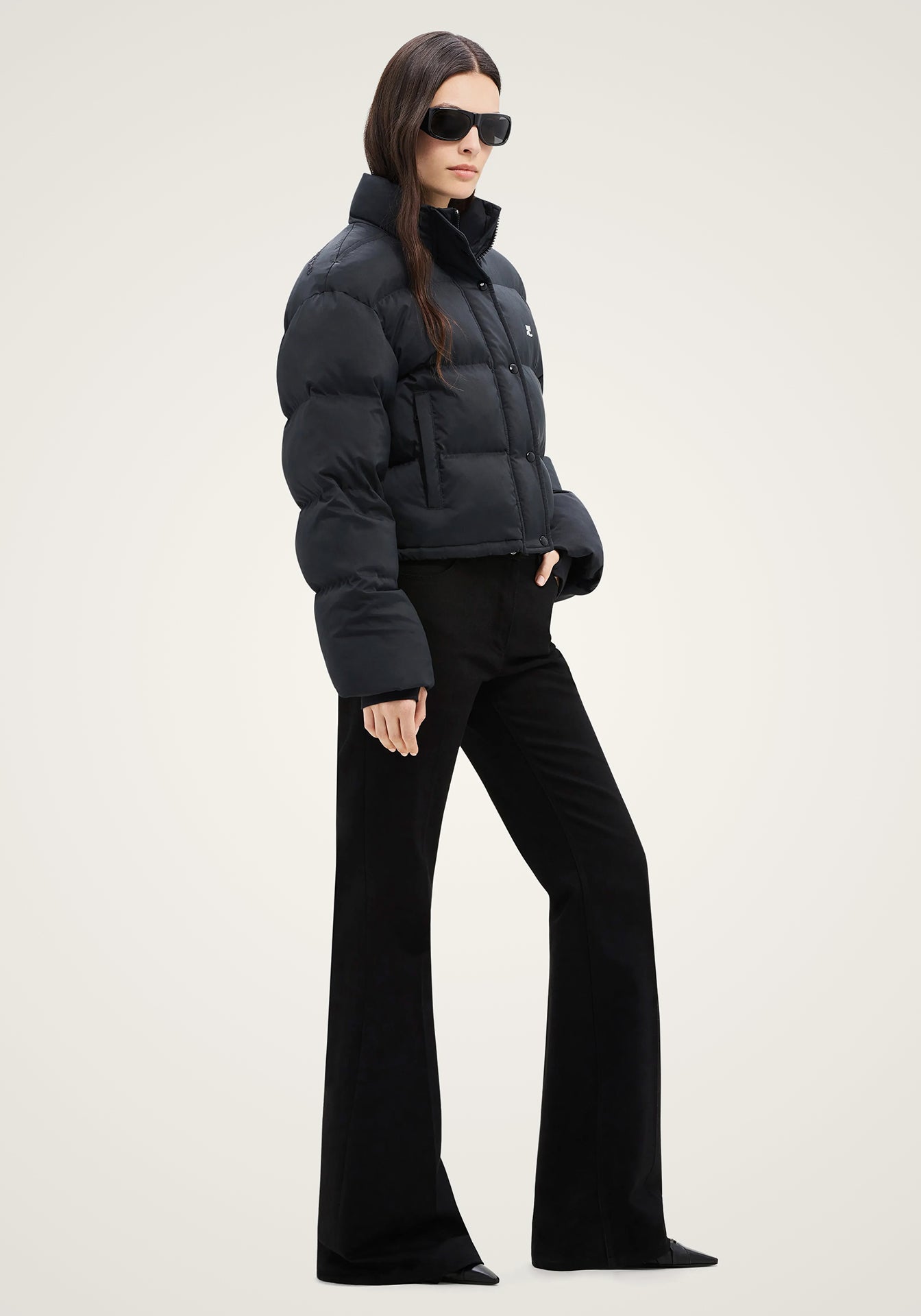 Cropped Nylon Puffer Jacket