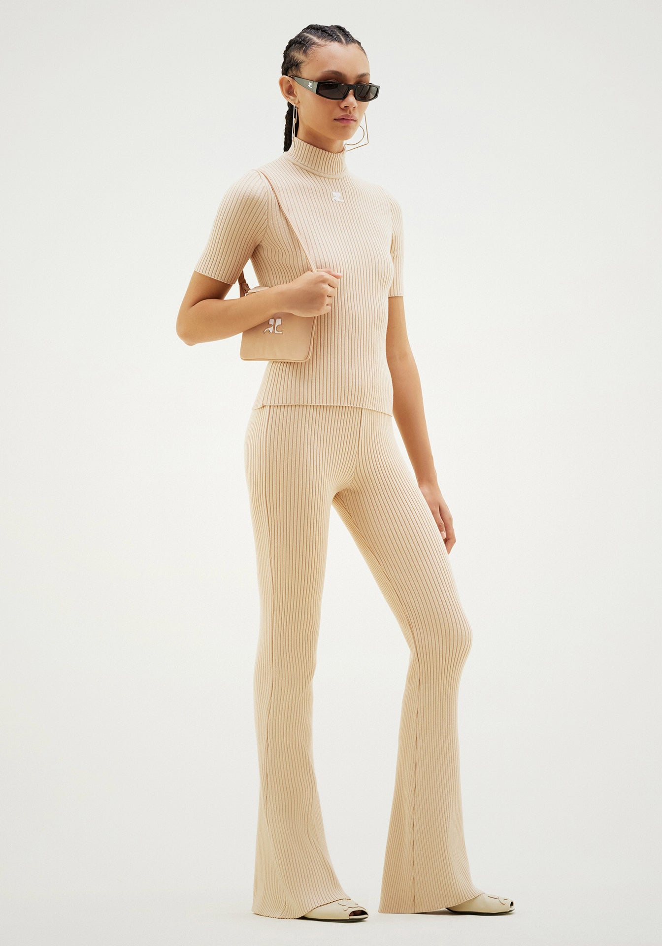 Reedition Short Sleeves Rib Knit Sweater